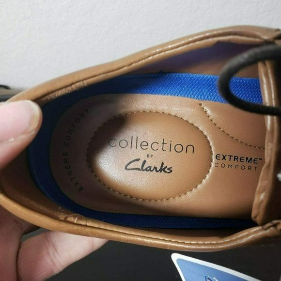 Clarks Mens Dark Tan Leather Whiddon Lace Up Cap Toe Oxford Dress Shoes Size 9 main image 10